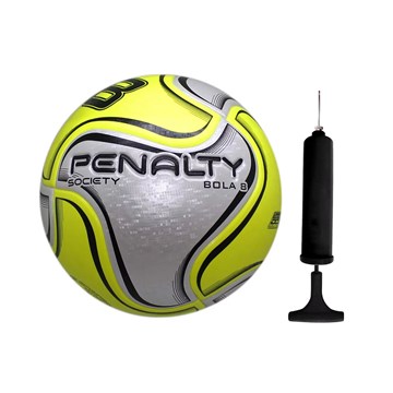 Kit Bola Society Penalty 8 X + Bomba de Ar