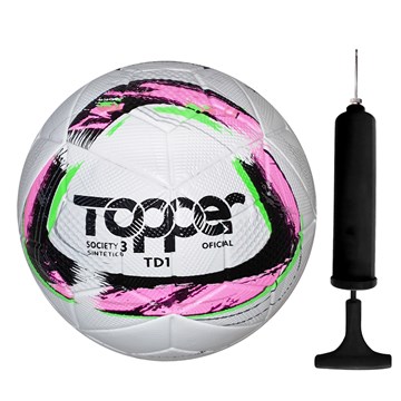 Kit Bola Society Topper Samba TD1 N3 + Bomba de Ar