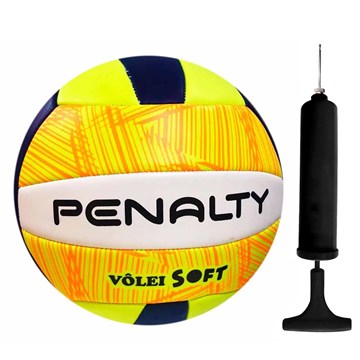 Kit Bola Vôlei Penalty Soft X + Bomba de Ar