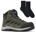 Kit Bota Columbia Crestwood Mid Masculina + Par de Meia