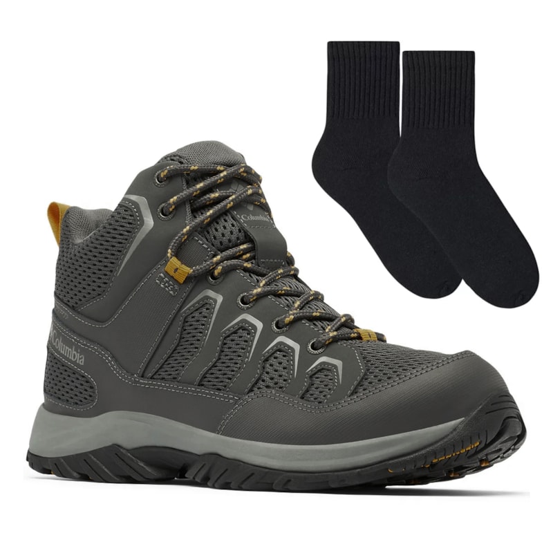 Kit Bota Impermeável Columbia Granite Trail Mid Masculina + Par De Meia