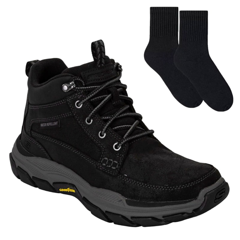 Kit Bota Skechers Respected-Boswell Masculina + Par De Meia