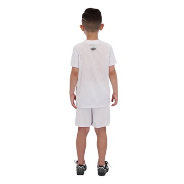 Kit Camisa e Calção Umbro Santos I 2021 Infantil