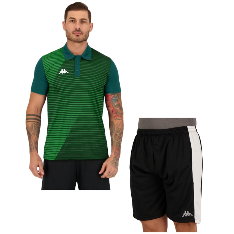 Kit Kappa Camisa Polo + Bermuda Masculina