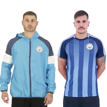 Kit Kappa Manchester City Jaqueta + Camisa Masculina