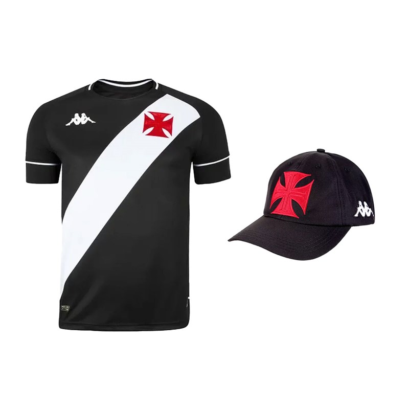 Kit Kappa Vasco 2020 Camisa I + Boné C.T Masculino Kit Kappa Vasco 2020 Camisa I + Boné C.T Masculino