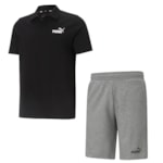 Kit Puma Plus Size Camisa Polo + Short Essentials Masculino