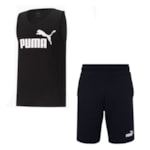 Kit Puma Plus Size Regata + Short Essentials Masculino