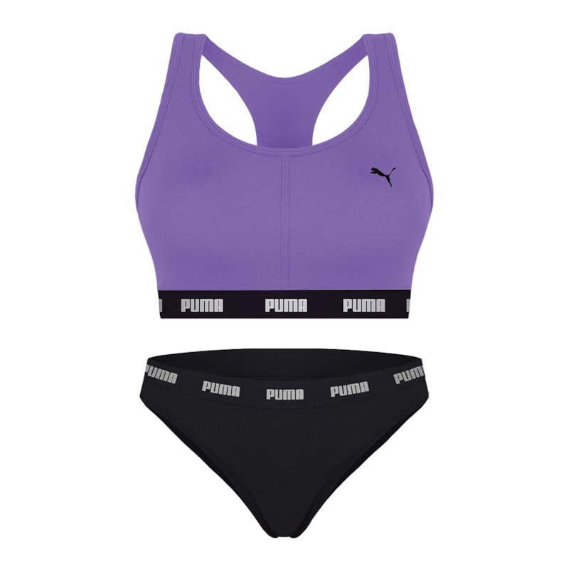 Kit Puma Top Nadador + Calcinha Biquíni Feminino