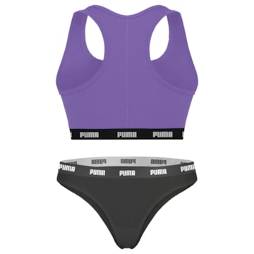 Kit Puma Top Nadador + Calcinha Biquíni Feminino