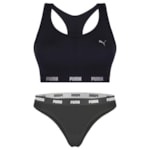 Kit Puma Top Nadador + Calcinha Biquíni Feminino