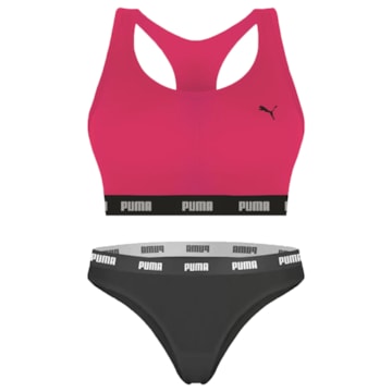 Kit Puma Top Nadador + Calcinha Biquíni Feminino