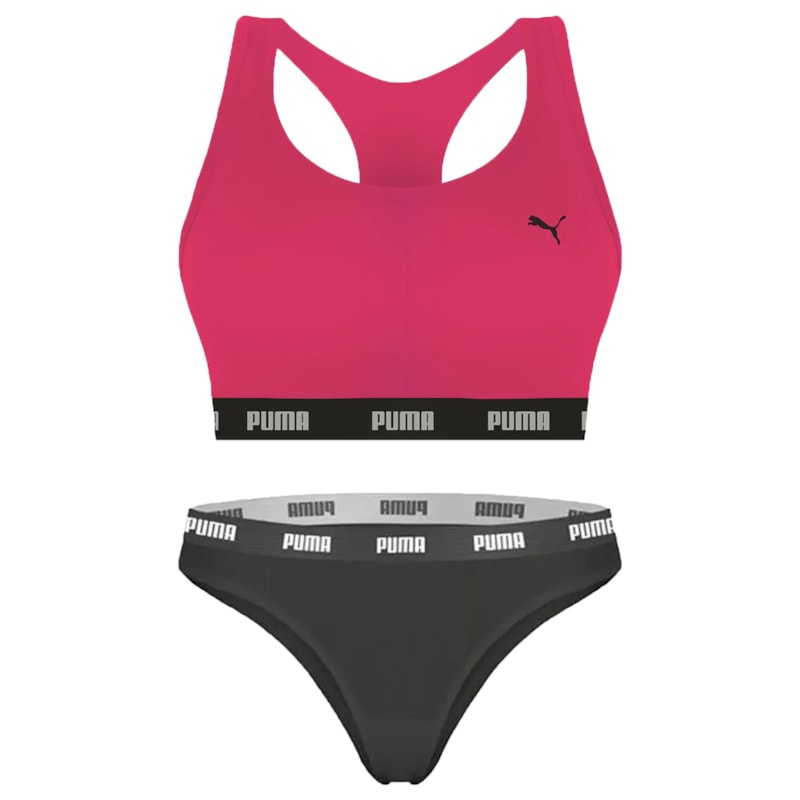 Kit Puma Top Nadador + Calcinha Biquíni Feminino