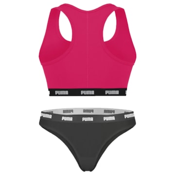 Kit Puma Top Nadador + Calcinha Biquíni Feminino