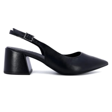 Kit Sandália Slingback Usaflex Couro Feminina + 2 Pares De Meias