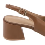 Kit Sandália Slingback Usaflex Salto Bloco Feminina + 2 Pares De Meias