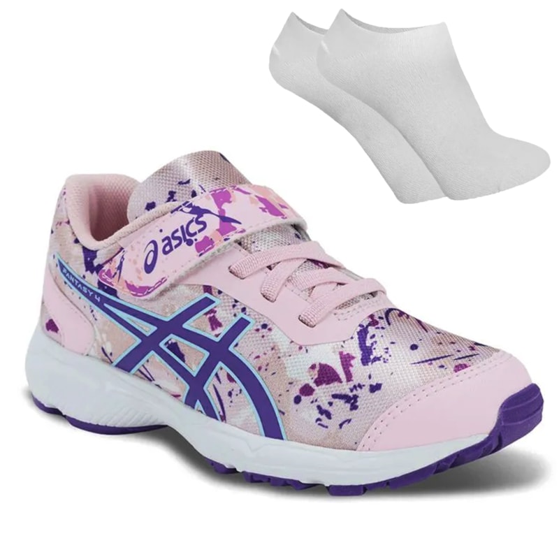 Kit Tênis Asics Fantasy 4 Infantil + Par De Meia