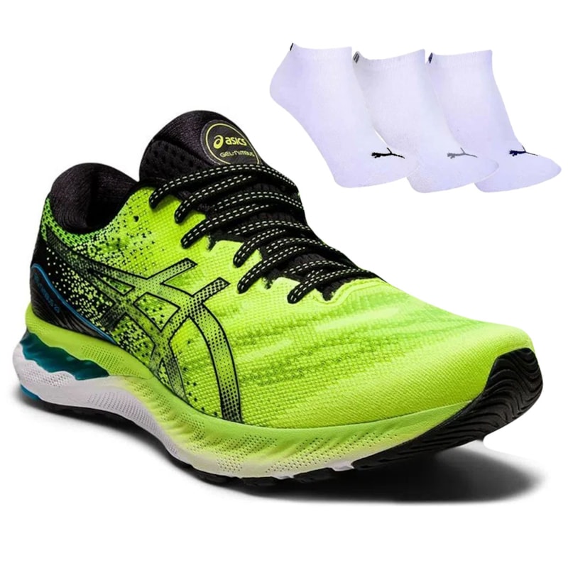 Kit Tênis Asics Gel-Nimbus 23 Masculino + 3 Pares de Meia Kit Tênis Asics Gel-Nimbus 23 Masculino + 3 Pares de Meia
