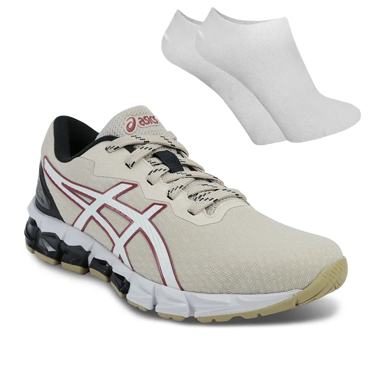 Kit Tenis Asics Gel Quantum 180 Feminino Par de Meia EsporteLegal