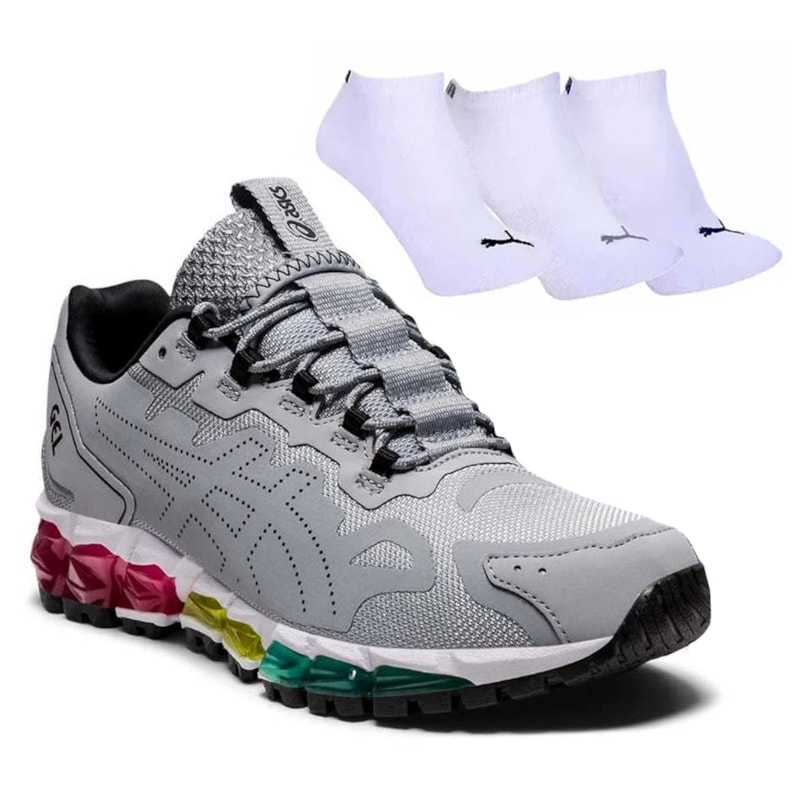 Kit Tênis Asics Gel-Quantum 360 6 Feminino + 3 Pares de Meia Kit Tênis Asics Gel-Quantum 360 6 Feminino + 3 Pares de Meia