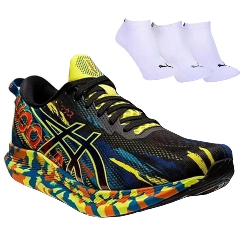 Kit Tênis Asics Noosa Tri 13 Masculino + 3 Pares de Meia Kit Tênis Asics Noosa Tri 13 Masculino + 3 Pares de Meia