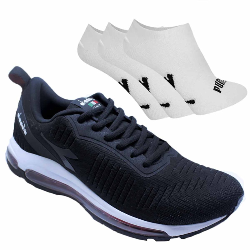 Kit Tênis Diadora Control Masculino + 3 Pares de Meia Kit Tênis Diadora Control Masculino + 3 Pares de Meia