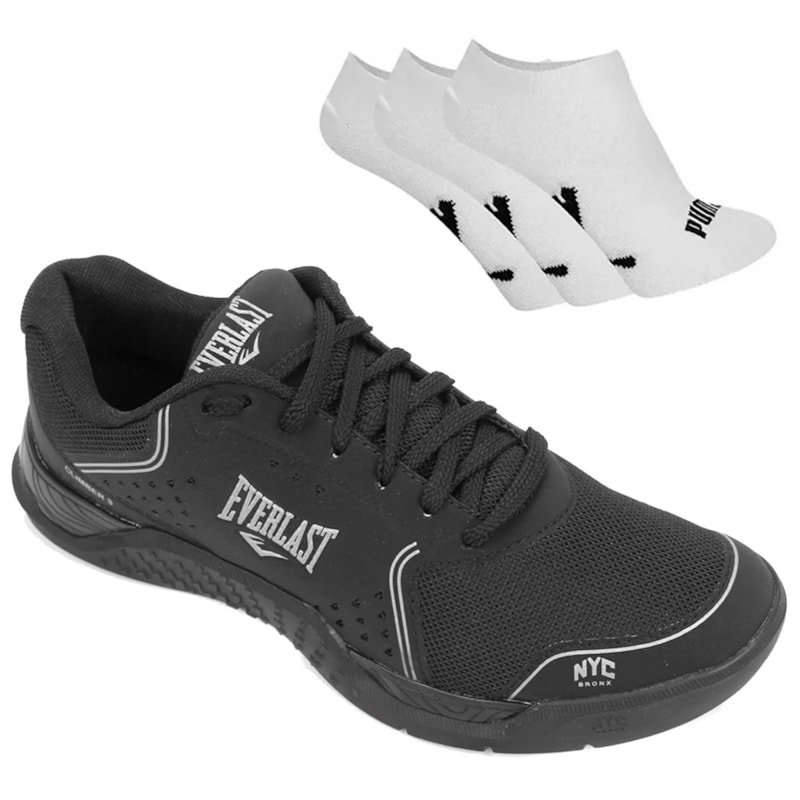 Kit Tênis Everlast Climber III Masculino + 3 Pares de Meia Kit Tênis Everlast Climber III Masculino + 3 Pares de Meia