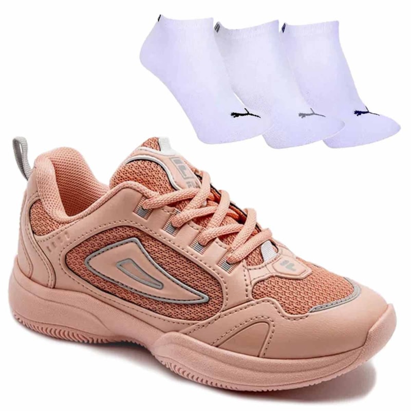Kit Tênis Fila Attrek Juvenil + 3 Pares de Meia Kit Tênis Fila Attrek Juvenil + 3 Pares de Meia