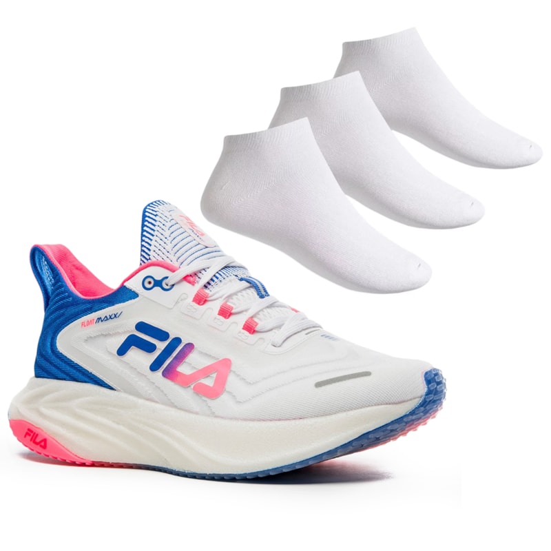 Kit Tênis Fila Float Maxxi Feminino + 3 Pares de Meias