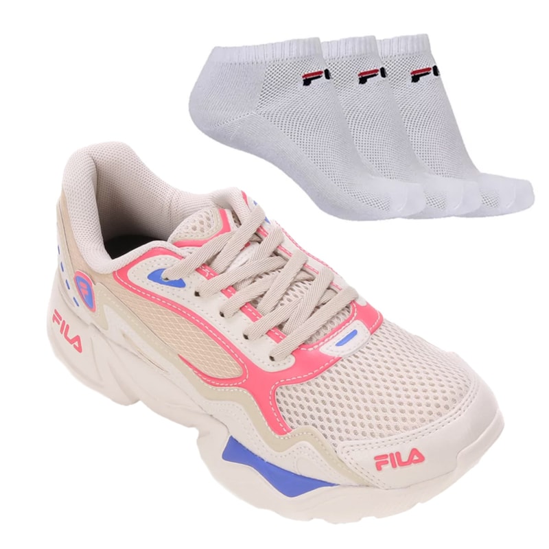 Kit Tênis Fila Interceptor Feminino + 3 Pares de Meia