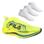 Kit Tênis Fila Racer Carbon Masculino + 3 Pares de Meias