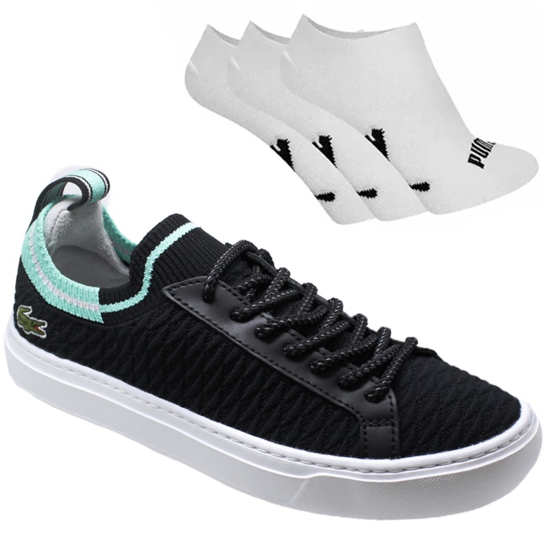 Kit Tênis Lacoste La Piquée Masculino + 3 Pares de Meia Kit Tênis Lacoste La Piquée Masculino + 3 Pares de Meia