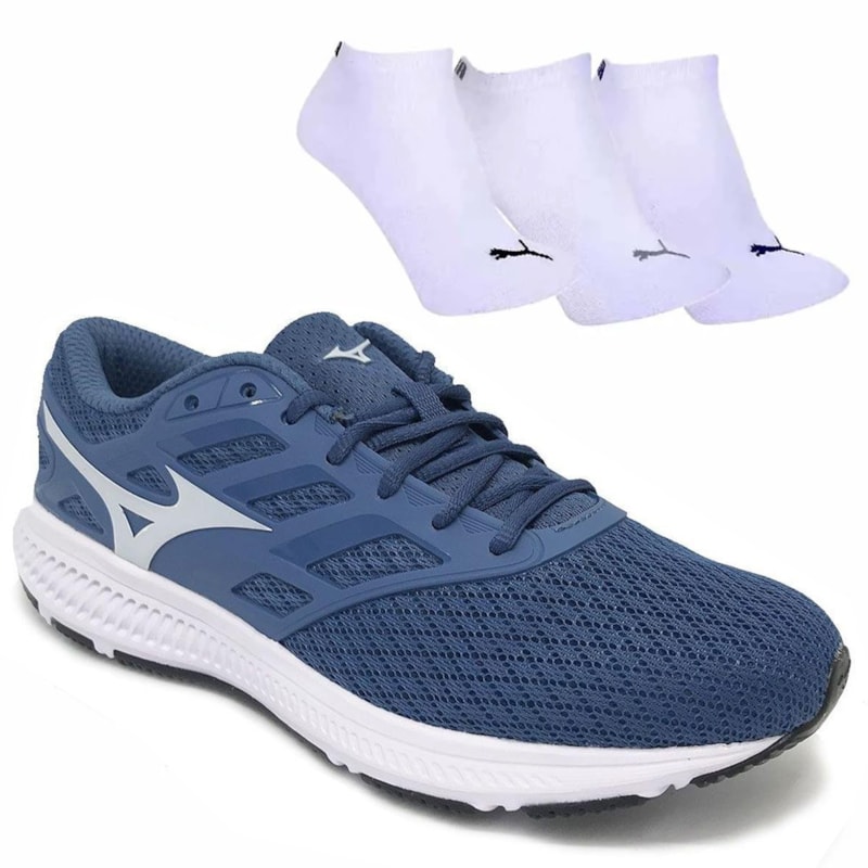 Kit Tênis Mizuno Action Feminino + 3 Pares de Meia Kit Tênis Mizuno Action Feminino + 3 Pares de Meia