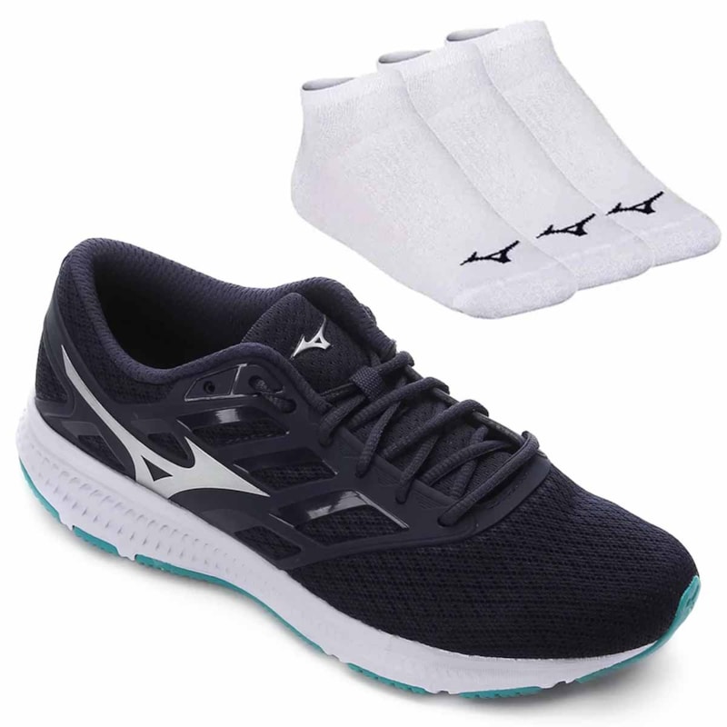 Kit Tênis Mizuno Action Masculino + 3 Pares de Meia Kit Tênis Mizuno Action Masculino + 3 Pares de Meia