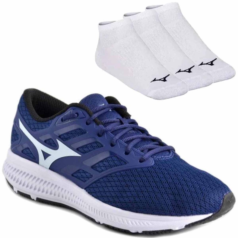 Kit Tênis Mizuno Action Masculino + 3 Pares de Meia Kit Tênis Mizuno Action Masculino + 3 Pares de Meia