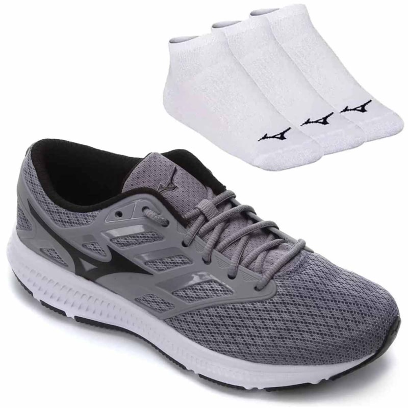 Kit Tênis Mizuno Action Masculino + 3 Pares de Meia Kit Tênis Mizuno Action Masculino + 3 Pares de Meia