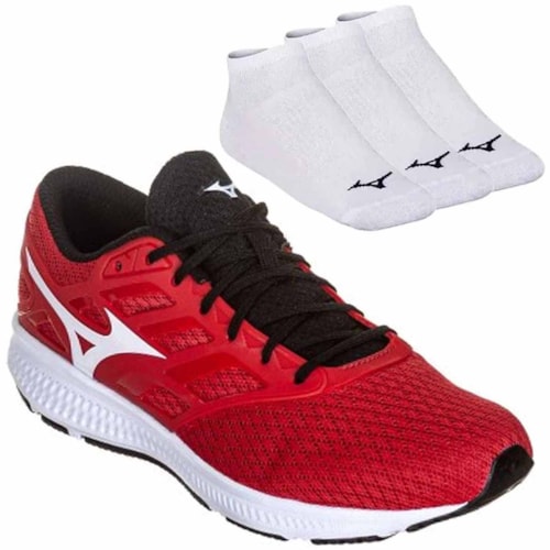 Kit Tênis Mizuno Action Masculino + 3 Pares de Meia Mizuno Kit Tênis Mizuno Action Masculino + 3 Pares de Meia Mizuno