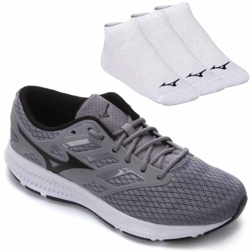 Kit Tênis Mizuno Action Masculino + 3 Pares de Meia Mizuno Kit Tênis Mizuno Action Masculino + 3 Pares de Meia Mizuno
