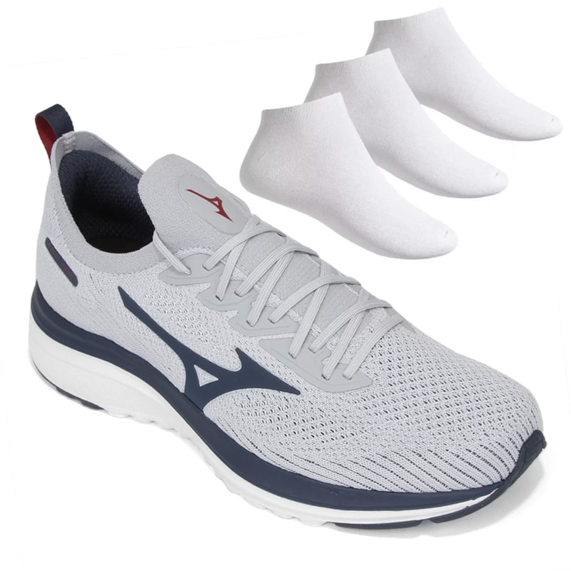 Kit Tênis Mizuno Cool Ride Masculino + 3 Pares de Meias