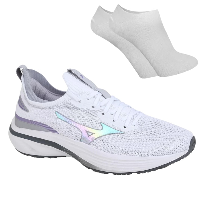 Kit Tênis Mizuno Glow Feminino + Par de Meia