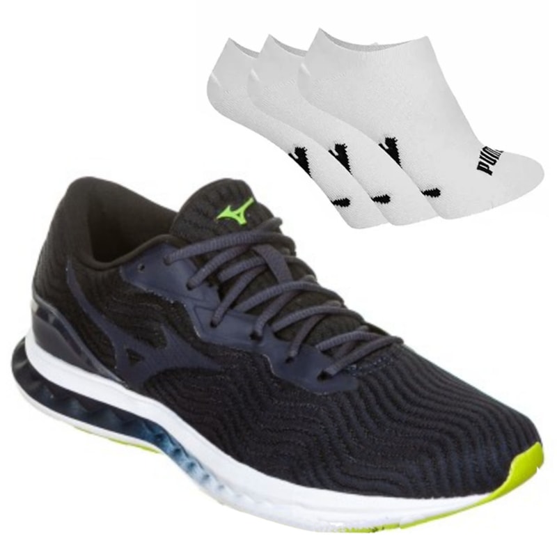 Kit Tênis Mizuno Glow Masculino + 3 Pares de Meia Kit Tênis Mizuno Glow Masculino + 3 Pares de Meia