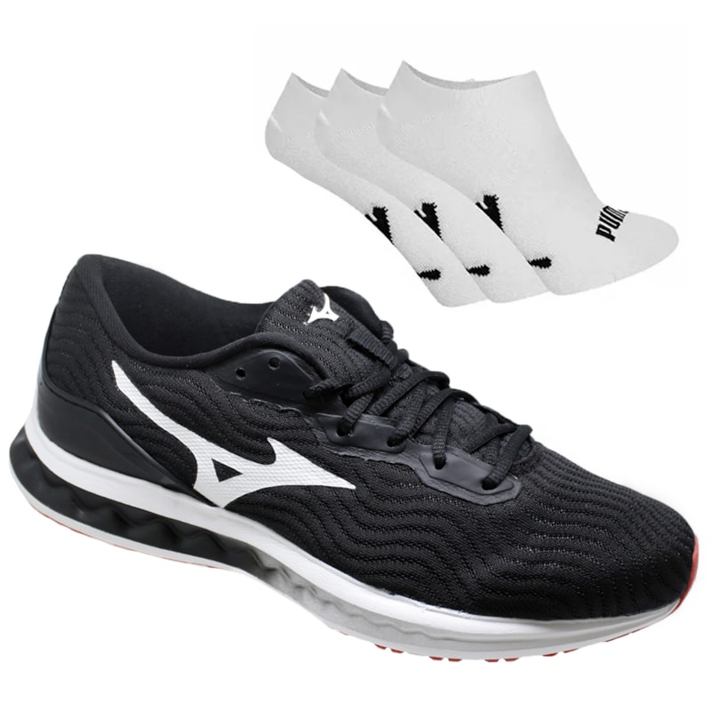 Kit Tênis Mizuno Glow Masculino + 3 Pares De Meia Kit Tênis Mizuno Glow Masculino + 3 Pares De Meia