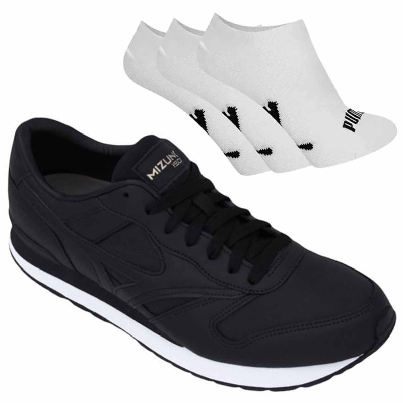 Kit Tênis Mizuno GV 87 LT Masculino + 3 Pares de Meia Puma Kit Tênis Mizuno GV 87 LT Masculino + 3 Pares de Meia Puma