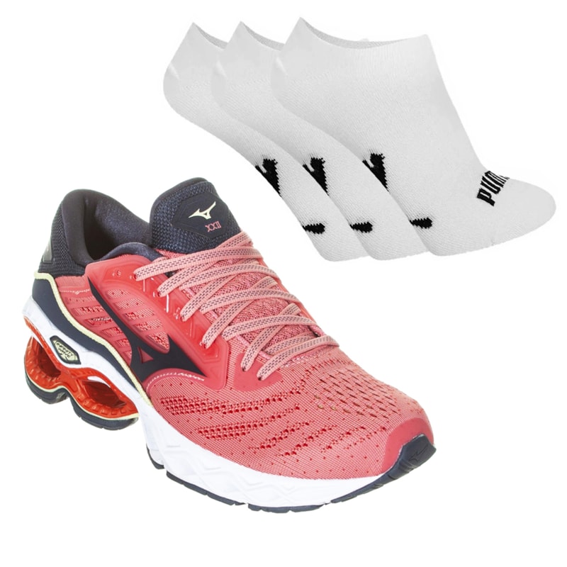 Kit Tênis Mizuno Wave Creation 22 Feminino + 3 Pares de Meia Kit Tênis Mizuno Wave Creation 22 Feminino + 3 Pares de Meia