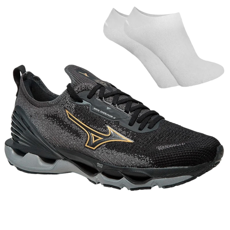 Kit Tênis Mizuno Wave Endeavor 2 Masculino + Par De Meia