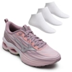 Kit Tênis Mizuno Wave Frontier 14 Feminino + 3 Pares de Meias