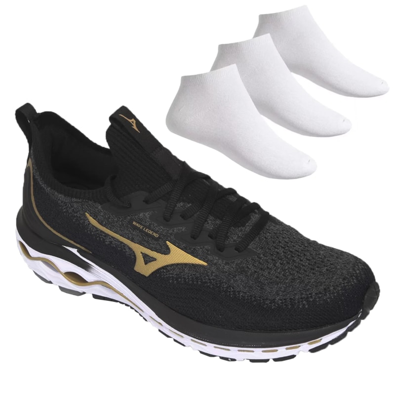 Kit Tênis Mizuno Wave Legend Masculino + 3 Pares de Meias