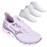 Kit Tênis Mizuno Wave Mirai 4 Feminino + 3 Pares de Meias