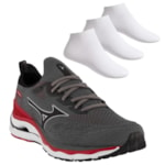 Kit Tênis Mizuno Wave Mirai 4 Masculino + 3 Pares de Meias