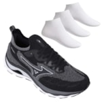 Kit Tênis Mizuno Wave Mirai 4 Masculino + 3 Pares de Meias